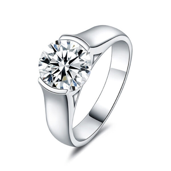 2 Carat Half Bezel Engagement Ring - Franca