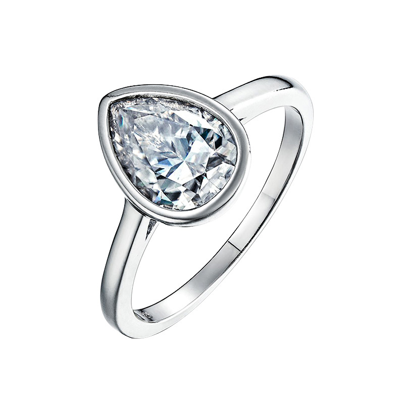 BEZEL PEAR SOLITAIRE ENGAGEMENT RING - PIPPA