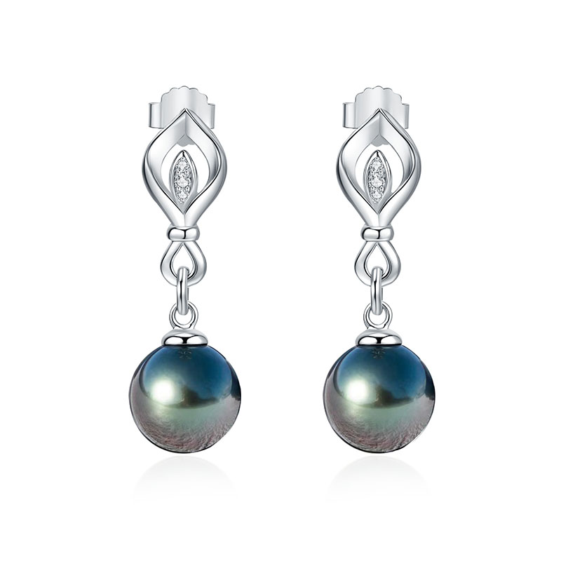 Chic Pendant Black Pearl Earrings