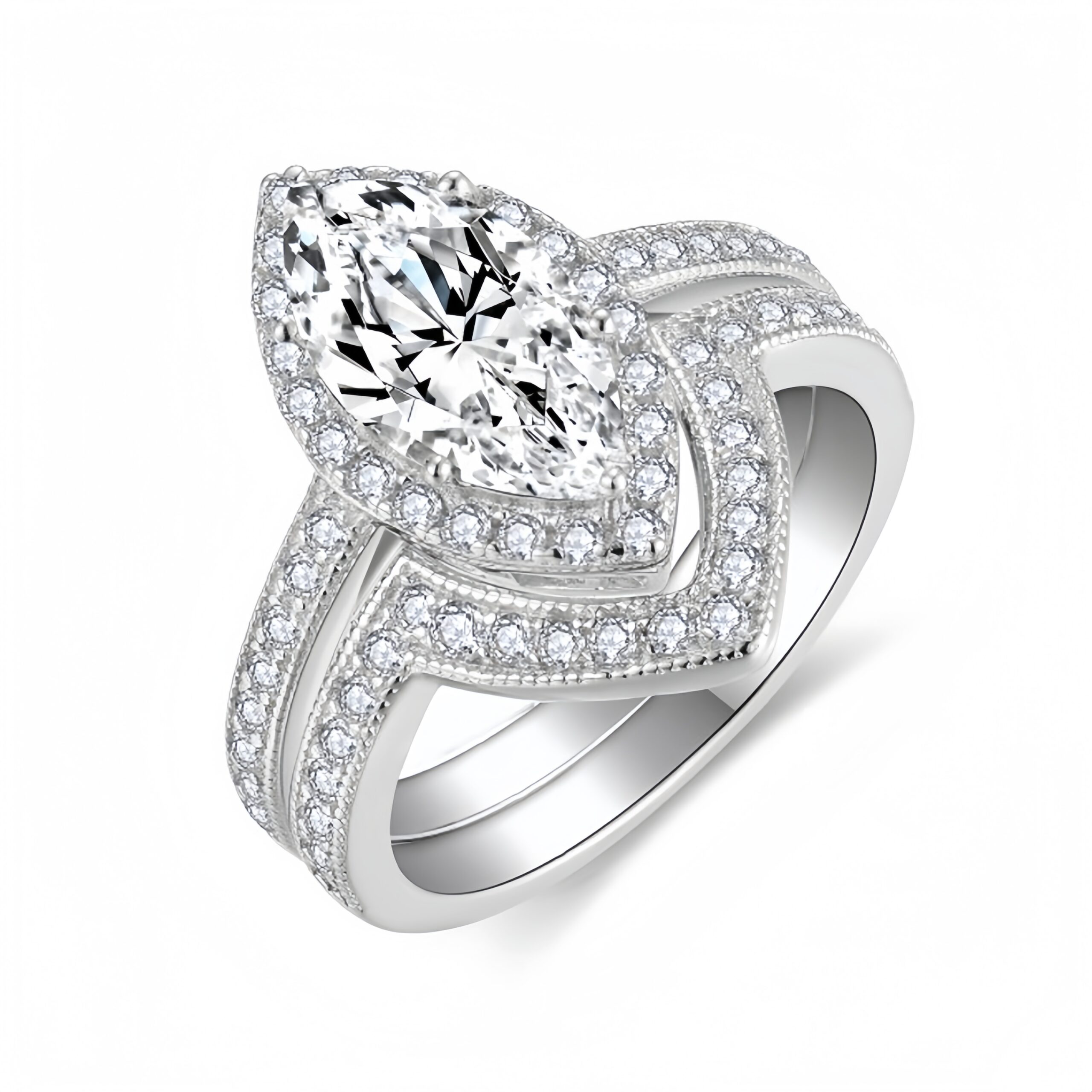 Luxurious Magnese Diamond Ring Set