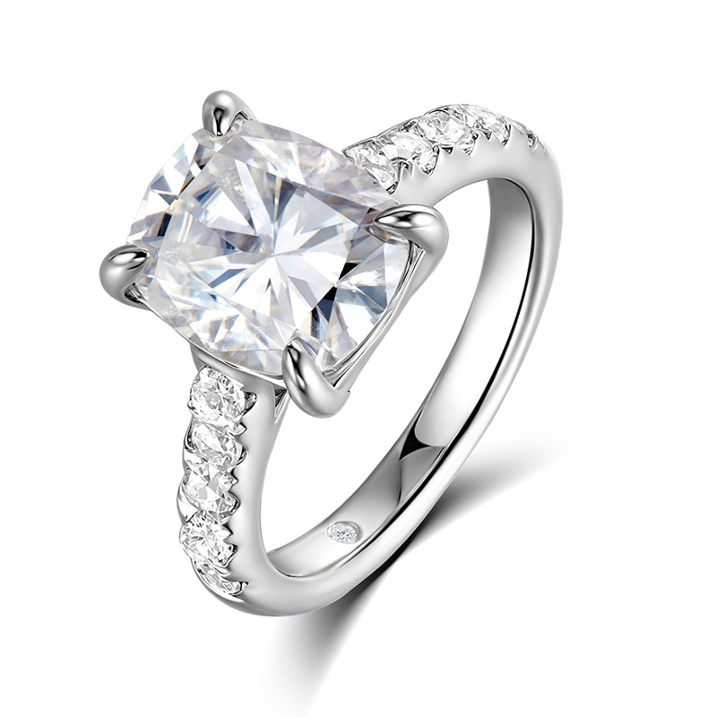 Luxurious cushion diamond ring, shining brightly