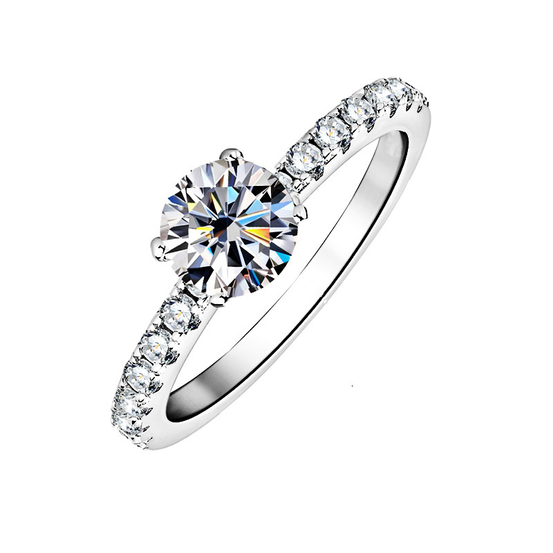 CLASSIC CUSHION-CUT ENGAGEMENT RING WITH LARGE CENTER STONE, DIAMOND ACCENT SIDES, AND THIN BAND – MOISSANITE OR LAB-GROWN DIAMOND IN GOLD OR PLATINUM - HANNAH
