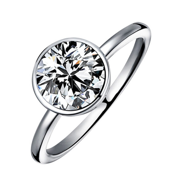 BEZEL SET SOLITAIRE KNIFE EDGE ENGAGEMENT RING - ALWAYS 7.5MM