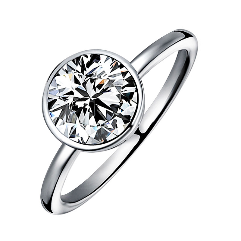 BEZEL SET SOLITAIRE KNIFE EDGE ENGAGEMENT RING - ALWAYS 7.5MM