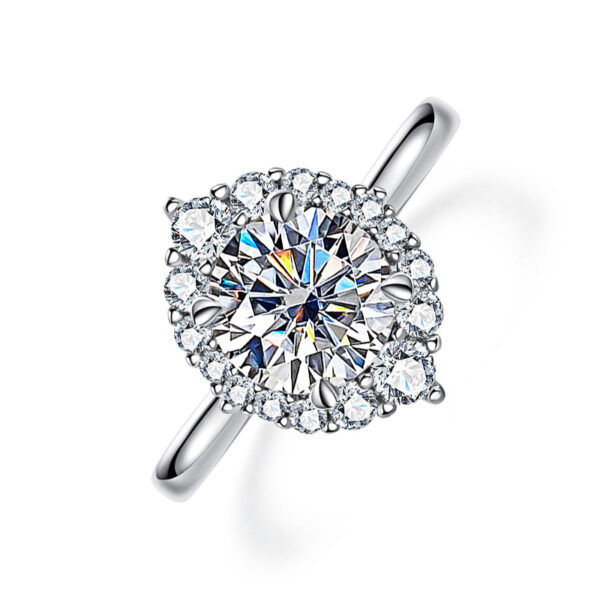 ELONGATED DIAMOND HALO ENGAGEMENT RING - MELISSA