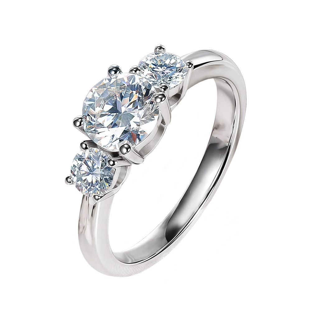 THREE STONE SCROLL ENGAGEMENT RING - LISBON