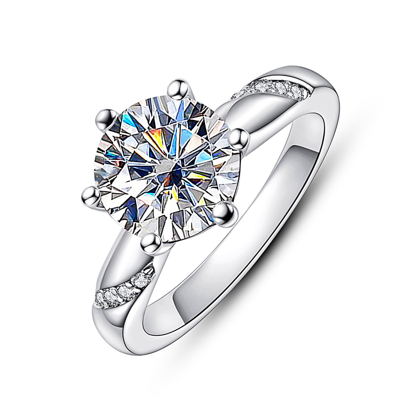 Floral Inspired Engagement Ring Moissanite or Lab Grown Diamond Center - Wild II