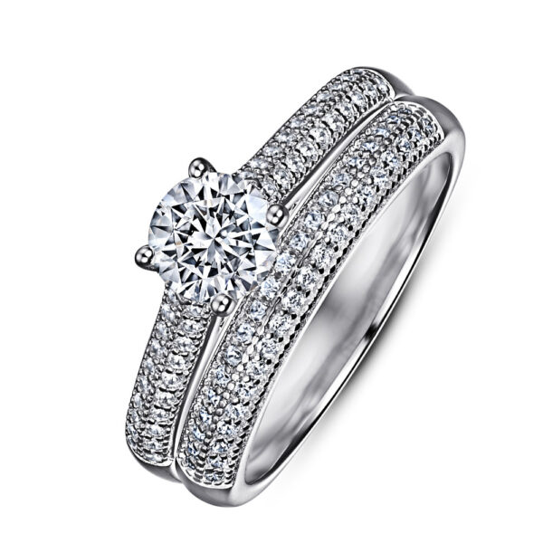 7.5 MM CENTER MOISSANITE VINTAGE INSPIRED WEDDING SET - TIMELESS TWIST WEDDING SET