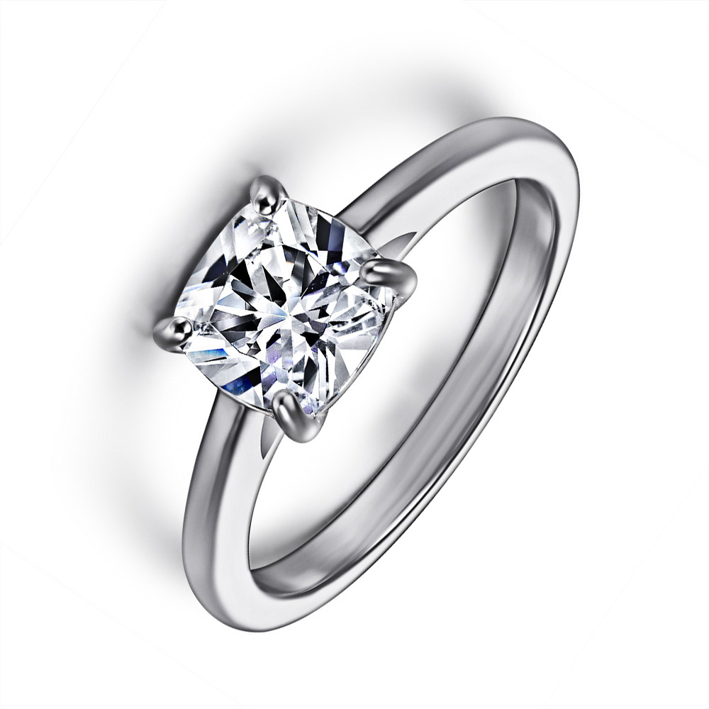PRINCESS CUT SOLITAIRE RING ENGAGEMENT RING - JEM