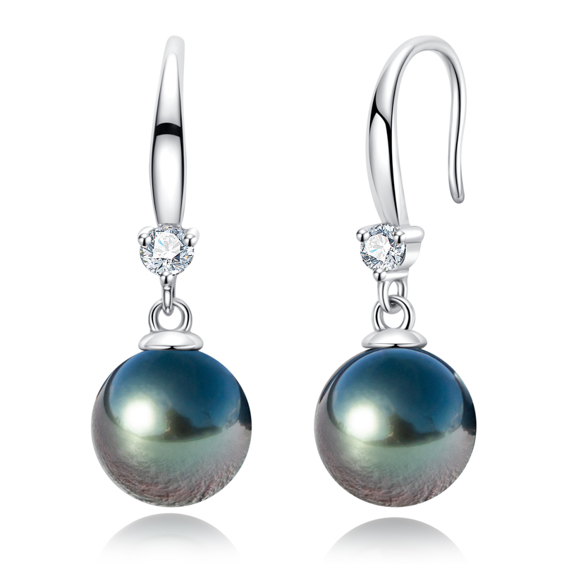Pearl - Diamond Dangle Earrings