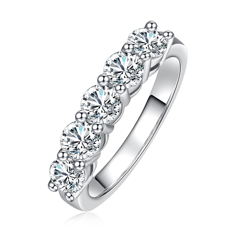 Classic five-diamond ring, simple and shining choice